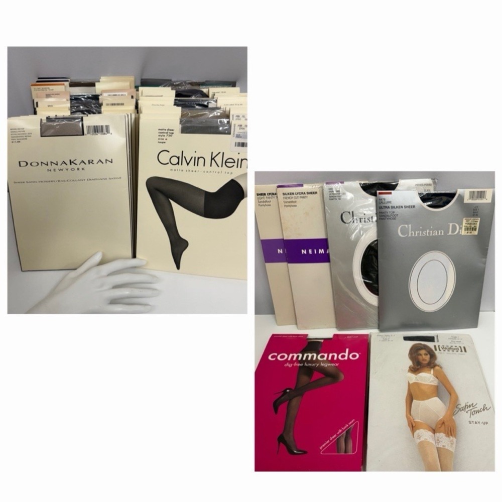 Vintage LOT 35 Pairs of Panyhose NWT Wolford Donna Karan Calvin Klein Dior P & S